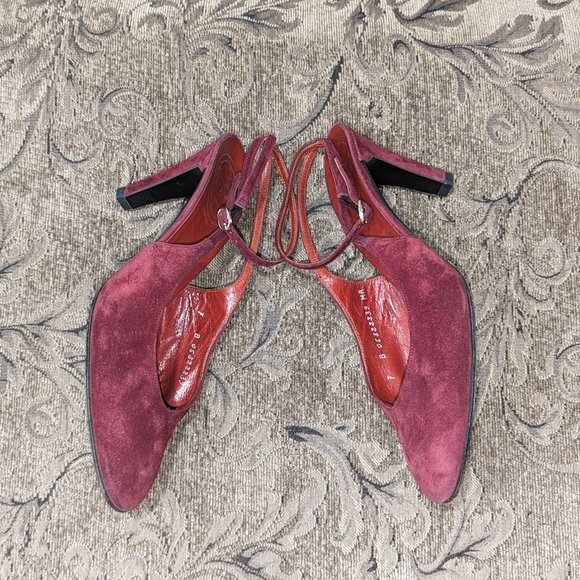 Authentic Red Suede Christian Dior Ankle Wrap Slingback 3'25 Heels - Picture 4 of 7